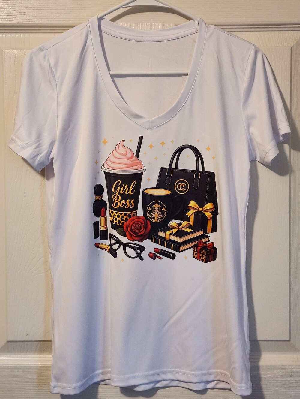 GIRL BOSS ~ LADIES VNECK TSHIRT
